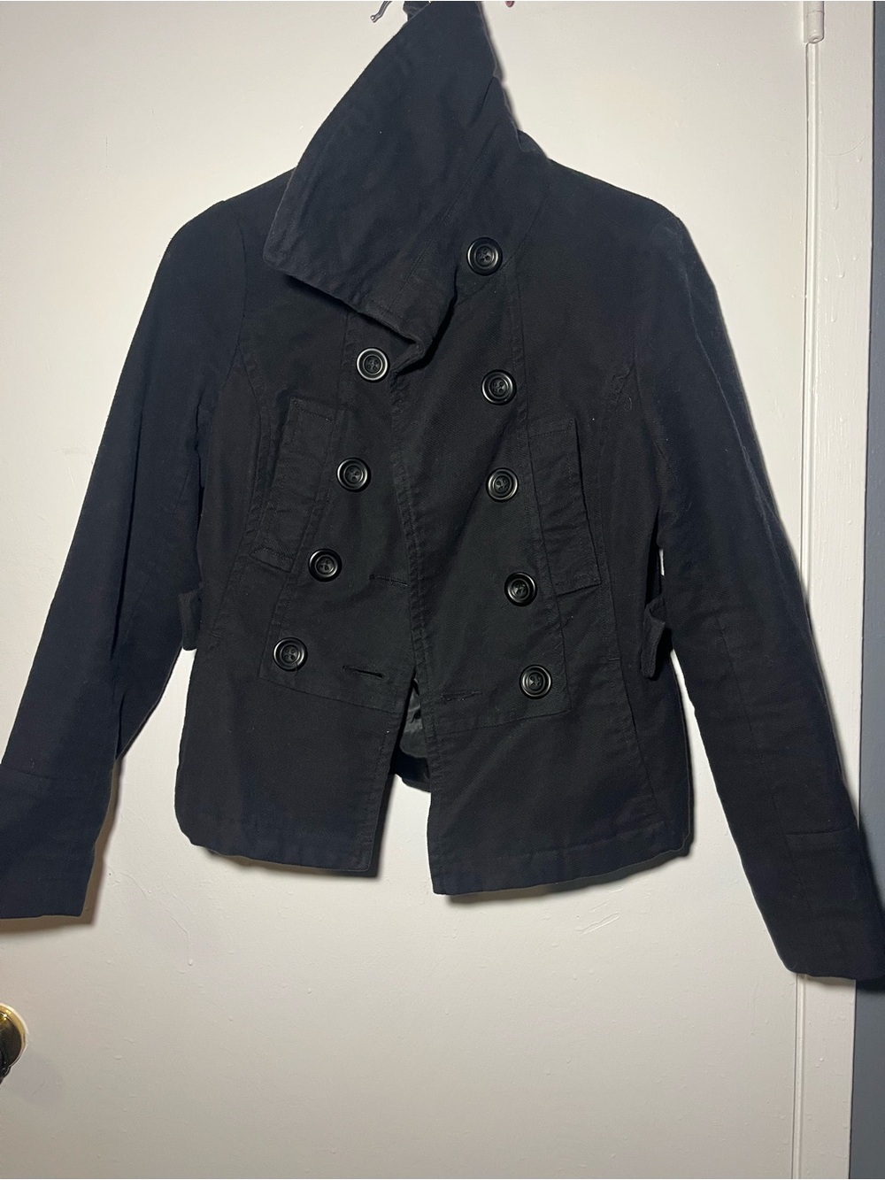 ambition Black Double-Breasted Pea Coat